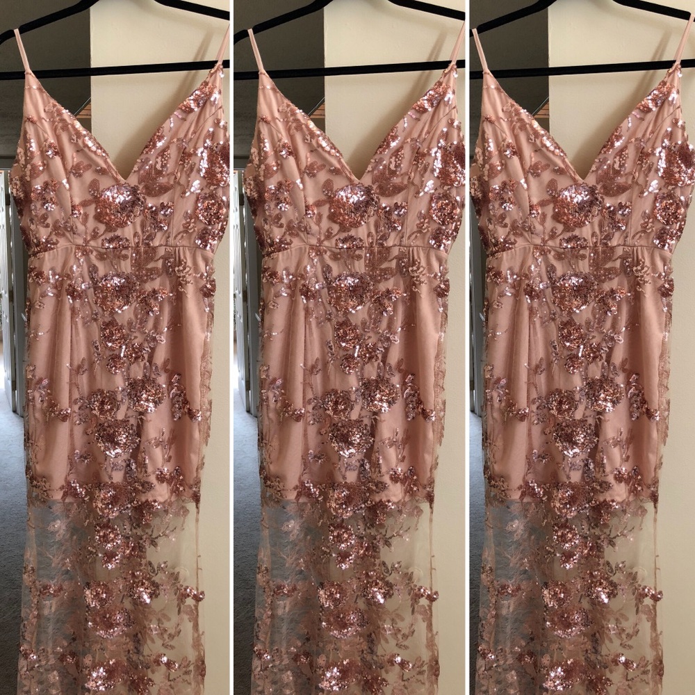 Honor Sequin Dress, Rose Gold, Medium